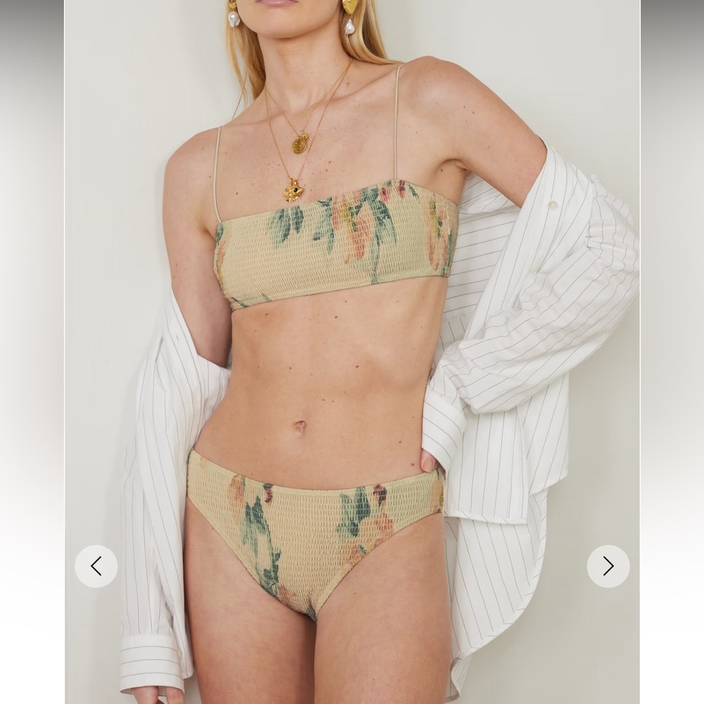 Toteme Tan and Green Botanical Bikini
